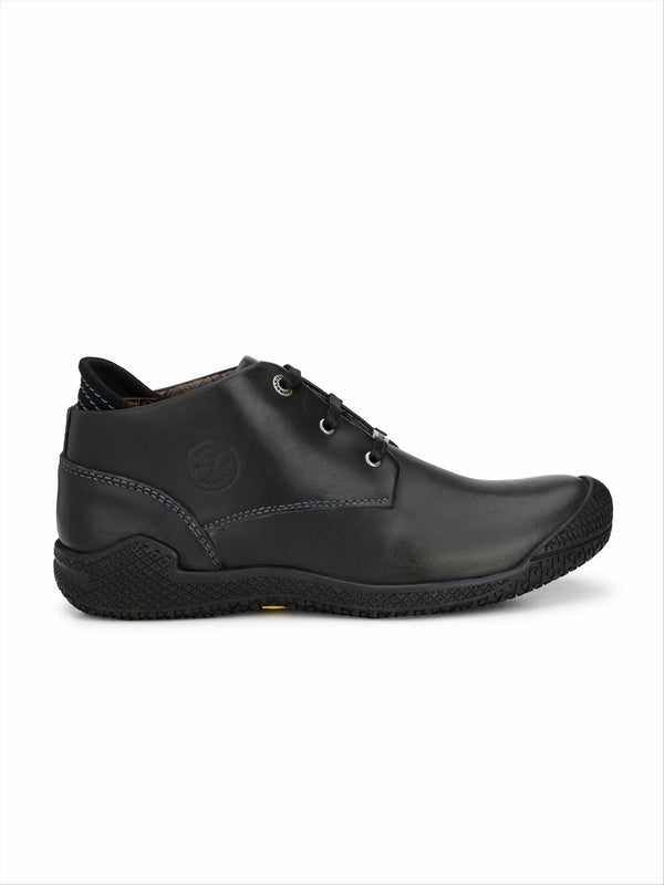 Banish Men's Black Genuine Leather Casual Shoes
