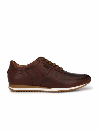 DARK TAN LEATHER SPORTS SNEAKERS