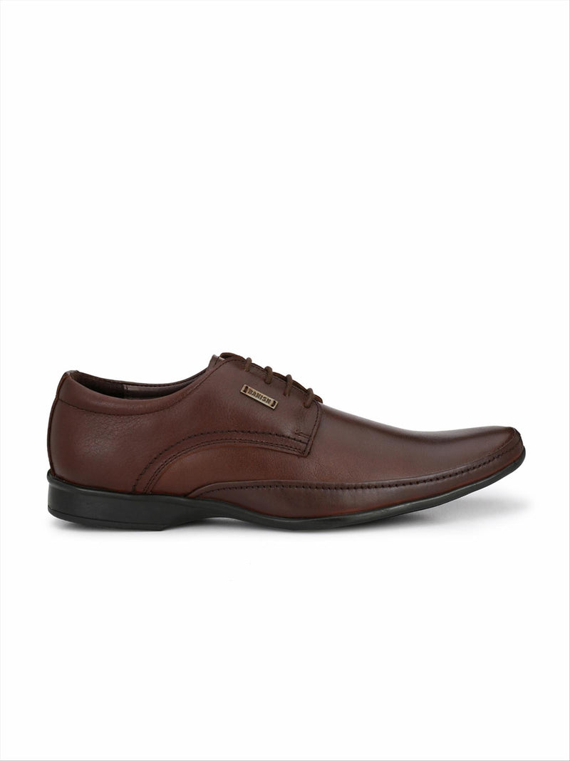 Banish Men's Brown Genuine Leather Derby Formal Shoes