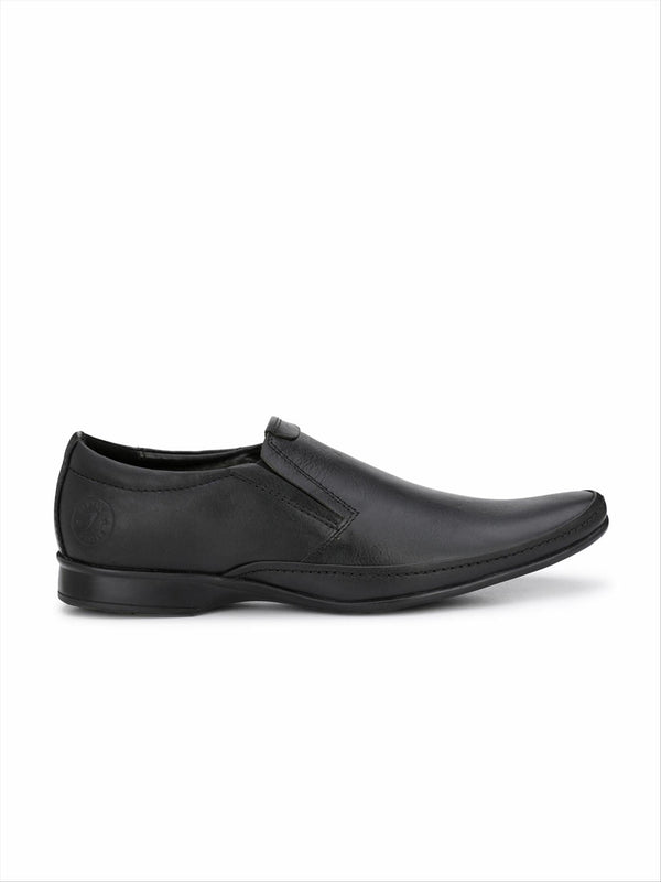Banish Men's Black Genuine Leather Slip On formal Shoes