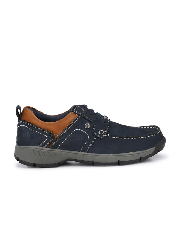 Banish Men's Blue Genuine Leather Casual Shoes
