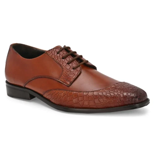 Roma Textured Tan Lace-Up